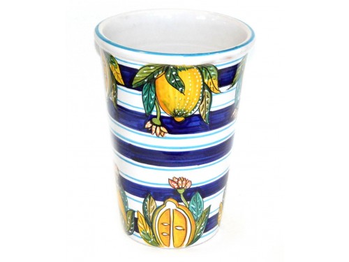 Vaso - Porta ghiaccio Limoni bianco e blu