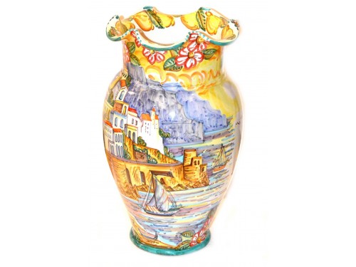 Vaso Amalfi al tramonto con fiori