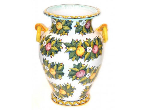 Vase with handle apples white (20 inches)