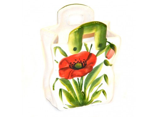 Borsa Fiori rossi 14 cm (Vaso - Portautensili)