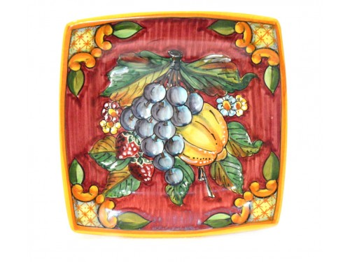 Squared Plate Fruits 7,85 red