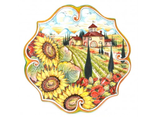 Wall Plate Boccia Sunflowers 11,80 inches