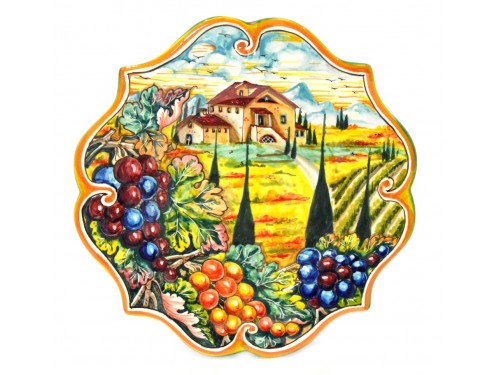 Wall Plate Boccia Grapes blue 11,80 inches