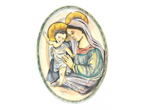 Oval Wall Plate Madonna 17,70 inches (unique piece)