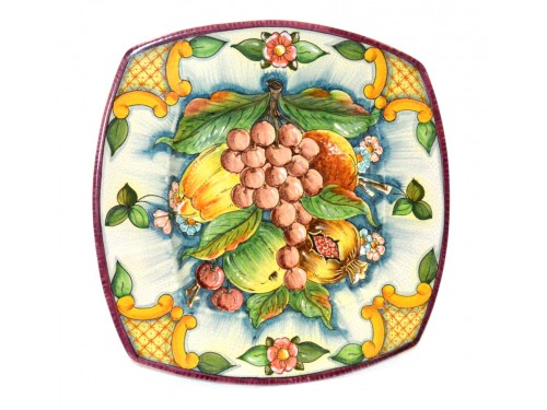 Squared Plate Grapes white 13,75 inches
