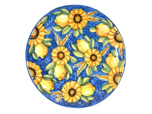 Wall Plate sunflowers 15,75 inches (UNIQUE PIECE)