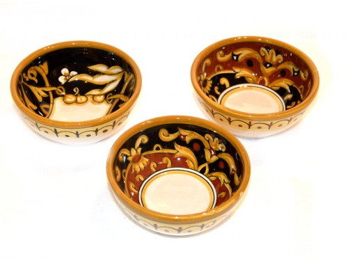 set 3 condiment bowl black/brown 4,70 inches