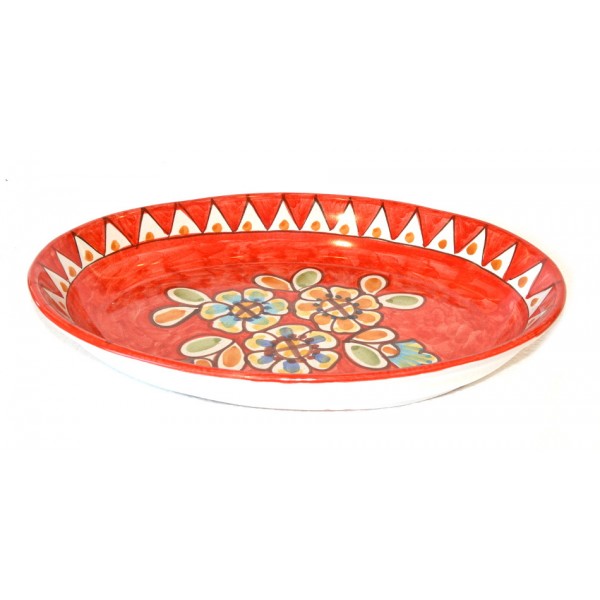 oval bowl flowers red 38 cm / 14,95 inches