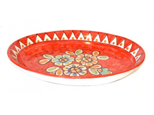 oval bowl flowers red 38 cm / 14,95 inches