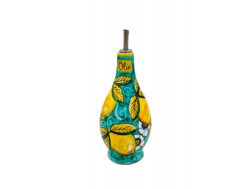 Green Oil Bottle Lemon with Curl