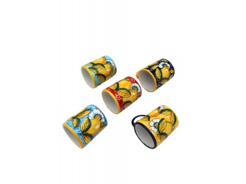 Set 5 Bicchieri con manico Limoni con ricciolo e fiore