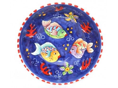 Round Bowl Fishes blue