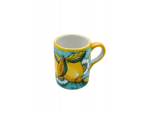 Green Mug Lemon with Curl and flower