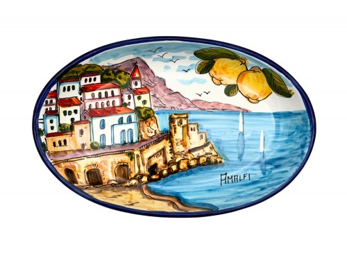Piatto ovale panorama Amalfi