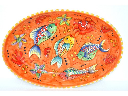 Oval Plate Fishes orange