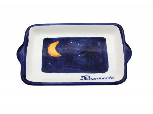 Vassoio rettangolare piccolo in decoro "buonanotte"