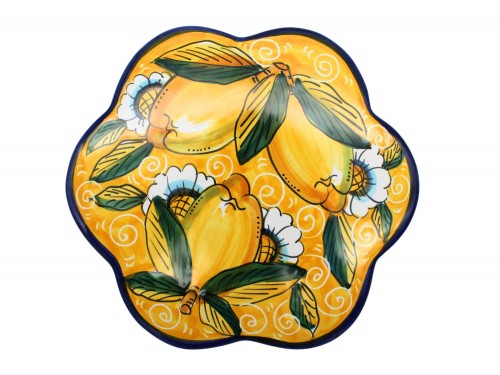 Sottopentola a forma di fiore Limoni e fiori in giallo