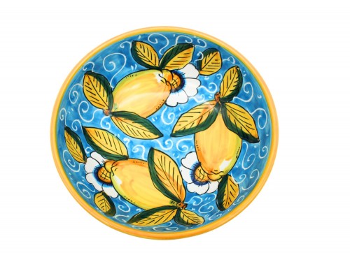 Bolo cm18 Limoni e fiori in azzurro
