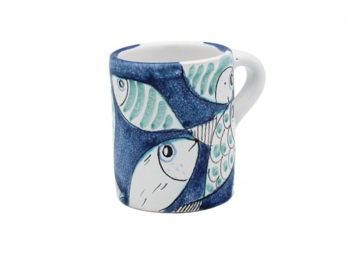 Small Mug fishes design in turquoise