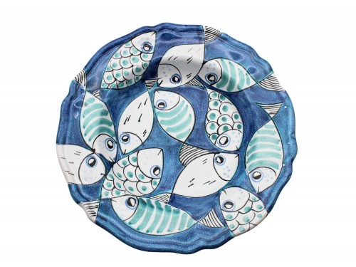 Pasta plate fish in turquoise