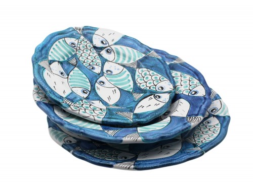 Plate set fish in turquoise