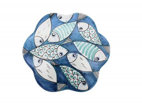 Flower Shape Trivet Fish in turquoise