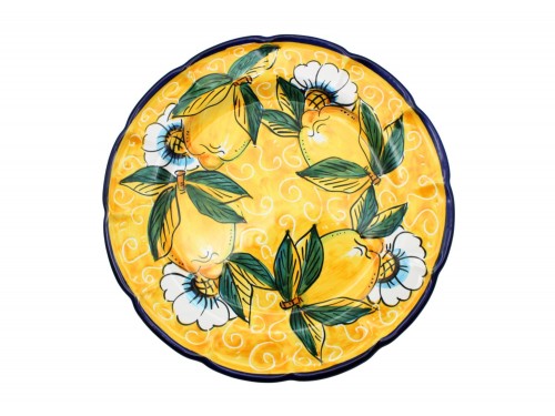 Dinner Plate Lemon and flower design in yellow