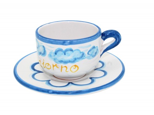 Cappuccino Cup & Saucer "Buongiorno - Santa Rosa"
