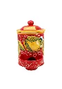 barattolo portasale con dispenser limone con ricciolo rosso.webp