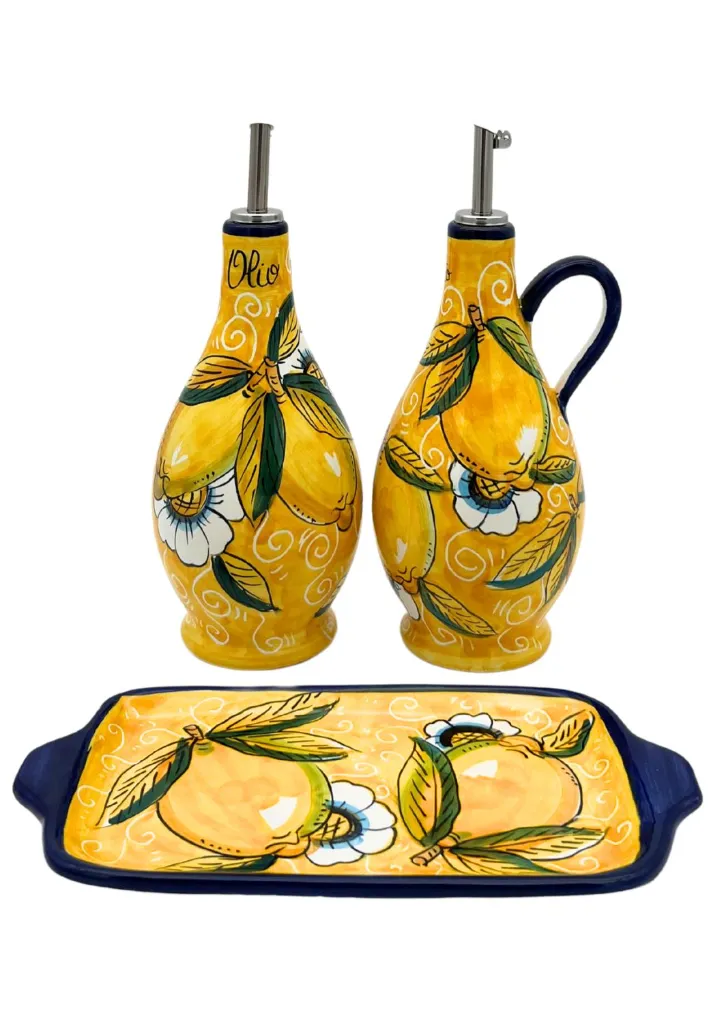 set olio e aceto con vassoio limone con ricciolo giallo 3 .webp