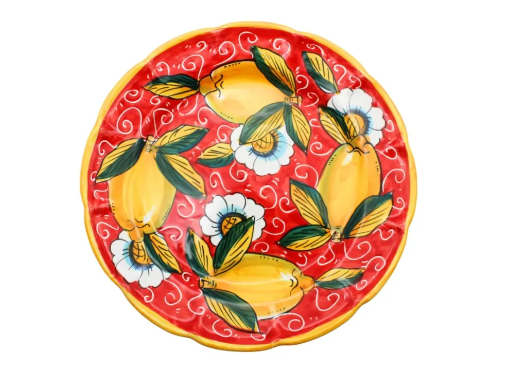 Dinner plate with "curly lemons"