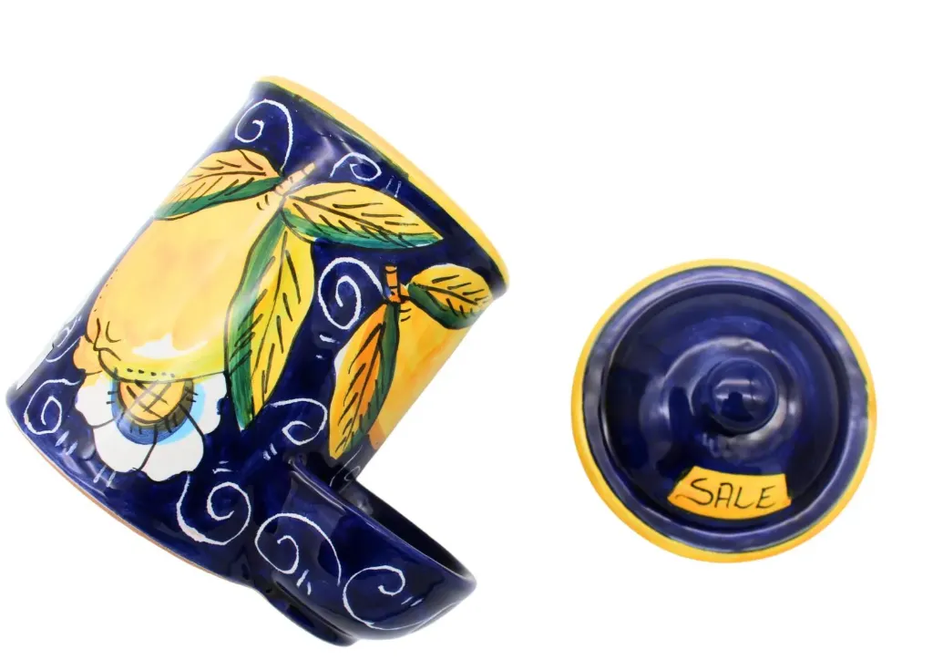 Barattolo porta sale limoni riccio (Blu)
