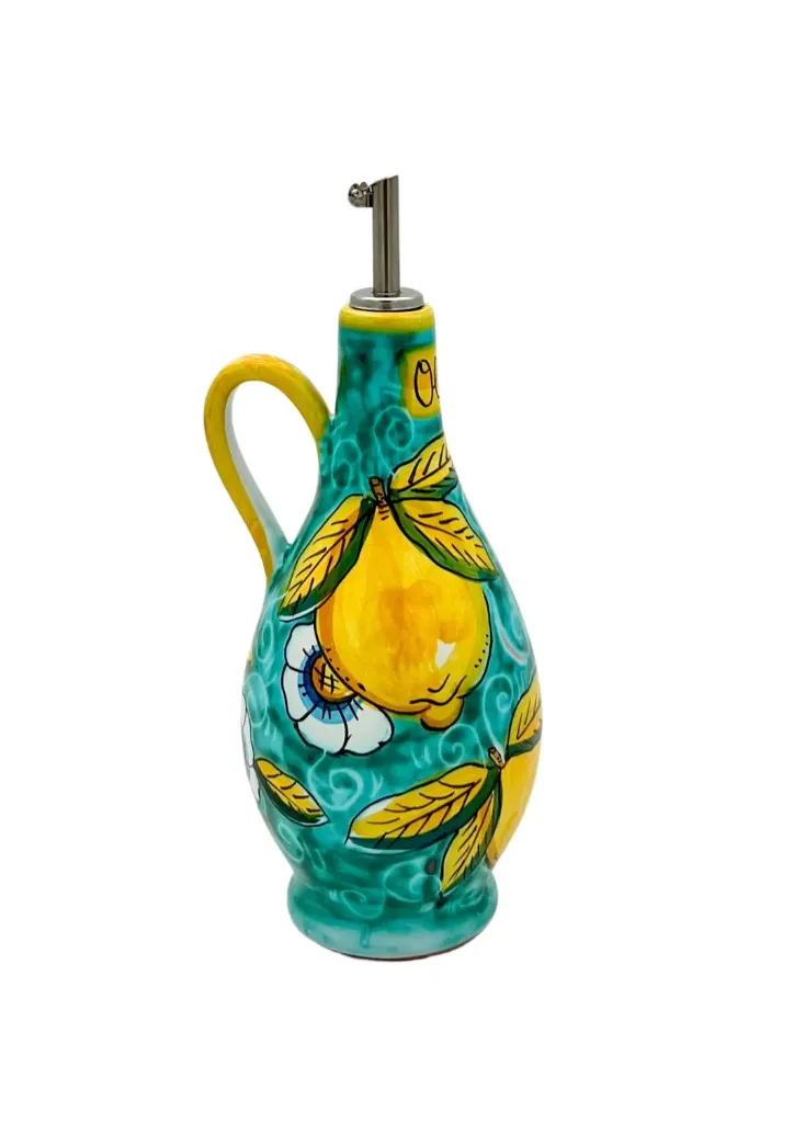 Oil bottle jar with "curly lemons"