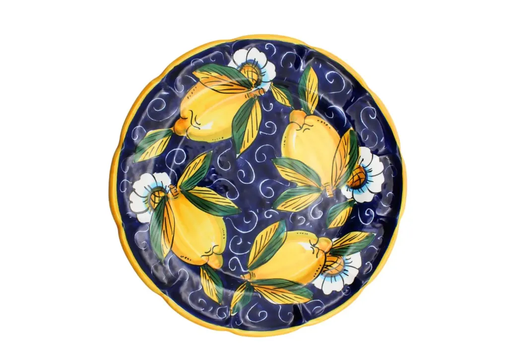 Piatto fondo limoni riccio (Blu)