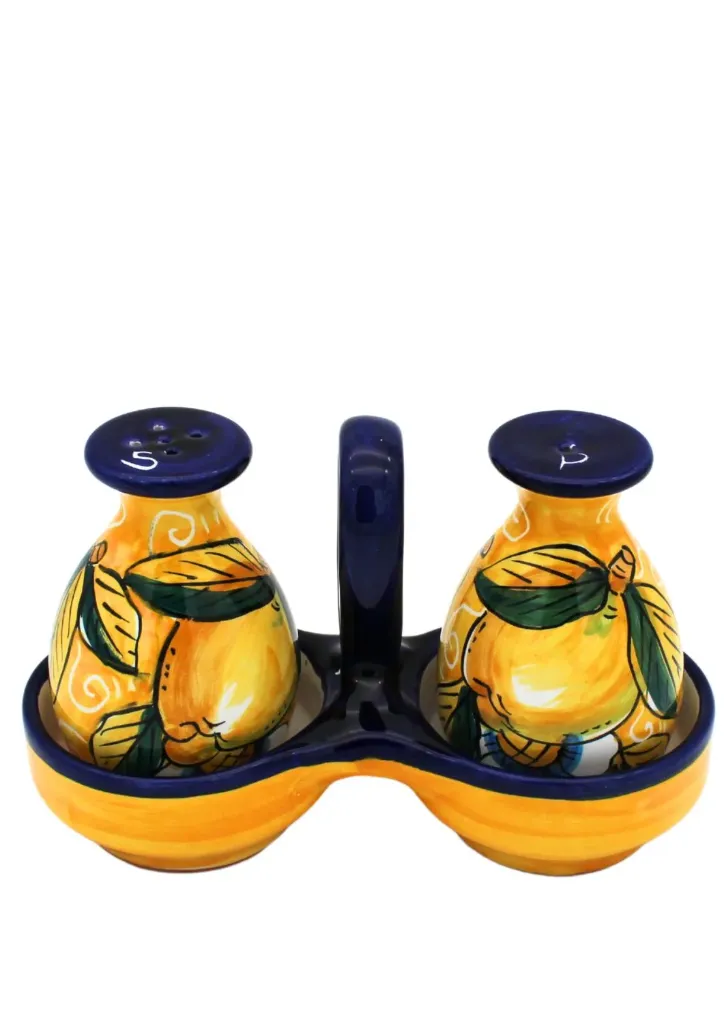 Set sale e pepe con cesto limoni riccio