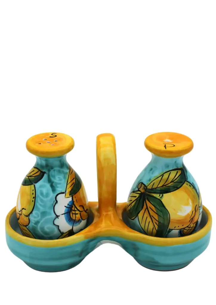 Set sale e pepe con cesto limoni riccio