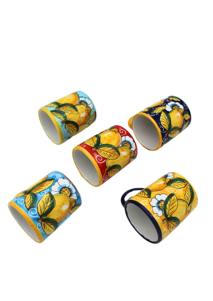 Set di 5 tazze limoni riccio