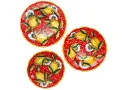 Set 3 Blu Plates Dinner, Pasta and Salad with "curly lemons"