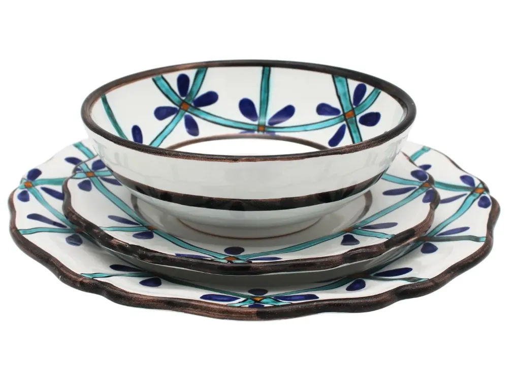 Set 3 Blu Plates Dinner, Pasta and Salad Vietrese