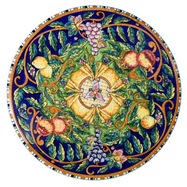 Coffee Table Mixed Fruit Blu(from 16 to 23,60 inches) (Verde, D 40 cm / 15.74 in, H 50 cm / 20 in)