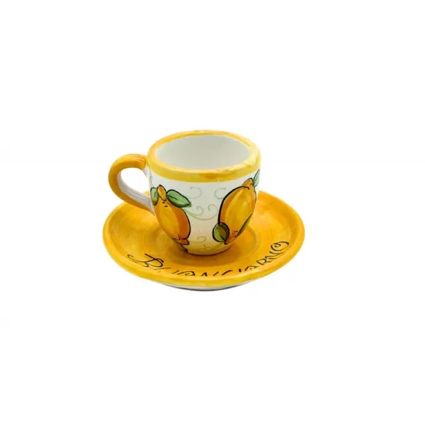Tazzina caffè con piattino buongiorno