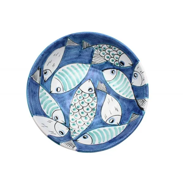 Big Soup bowl with fish in turquoise