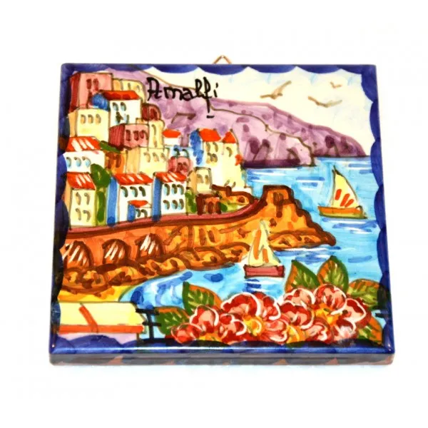 Mattonella Amalfi fiori blu