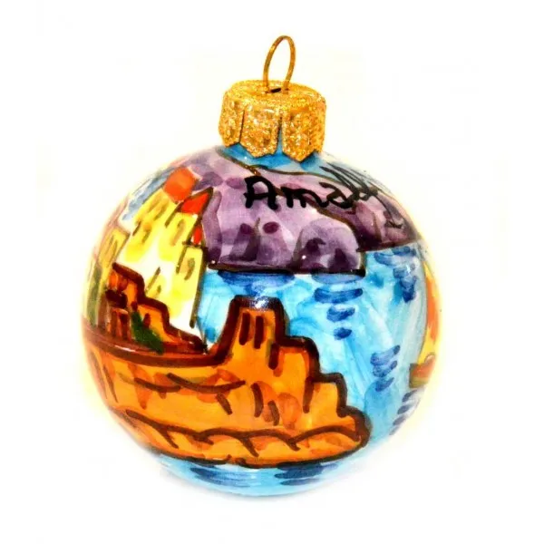 Pallina di Natale paesaggio (D 6 cm / 2.36 in, Amalfi)