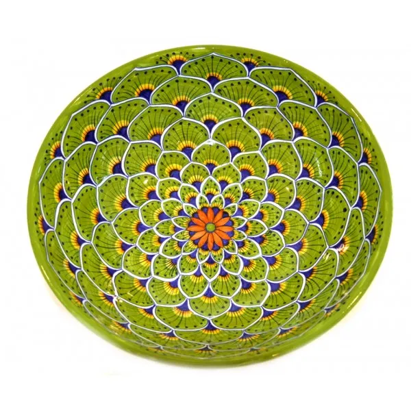 Bolo da portata pavone (D 25 cm / 9.84 in, Verde)