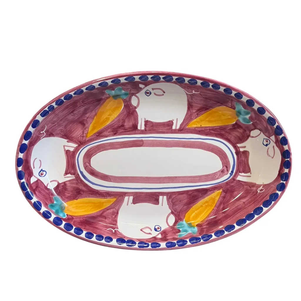 Oval bowl little animals