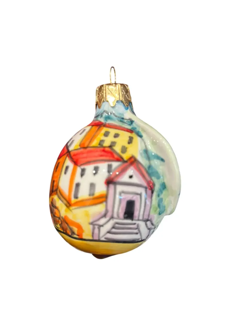 Pallina di Natale piccola limone Conca dei Marini